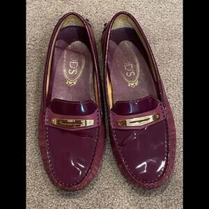 TOD’s Calf Skin and Patent Leather Gommino Driving Loafers Size 35